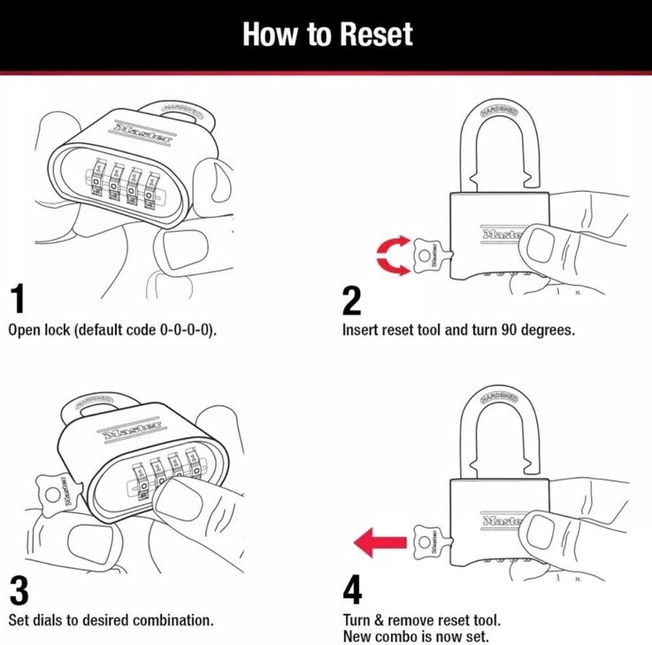 Master 178D Lock, Set Your Own Combination Lock, Weatherproof Code Lock