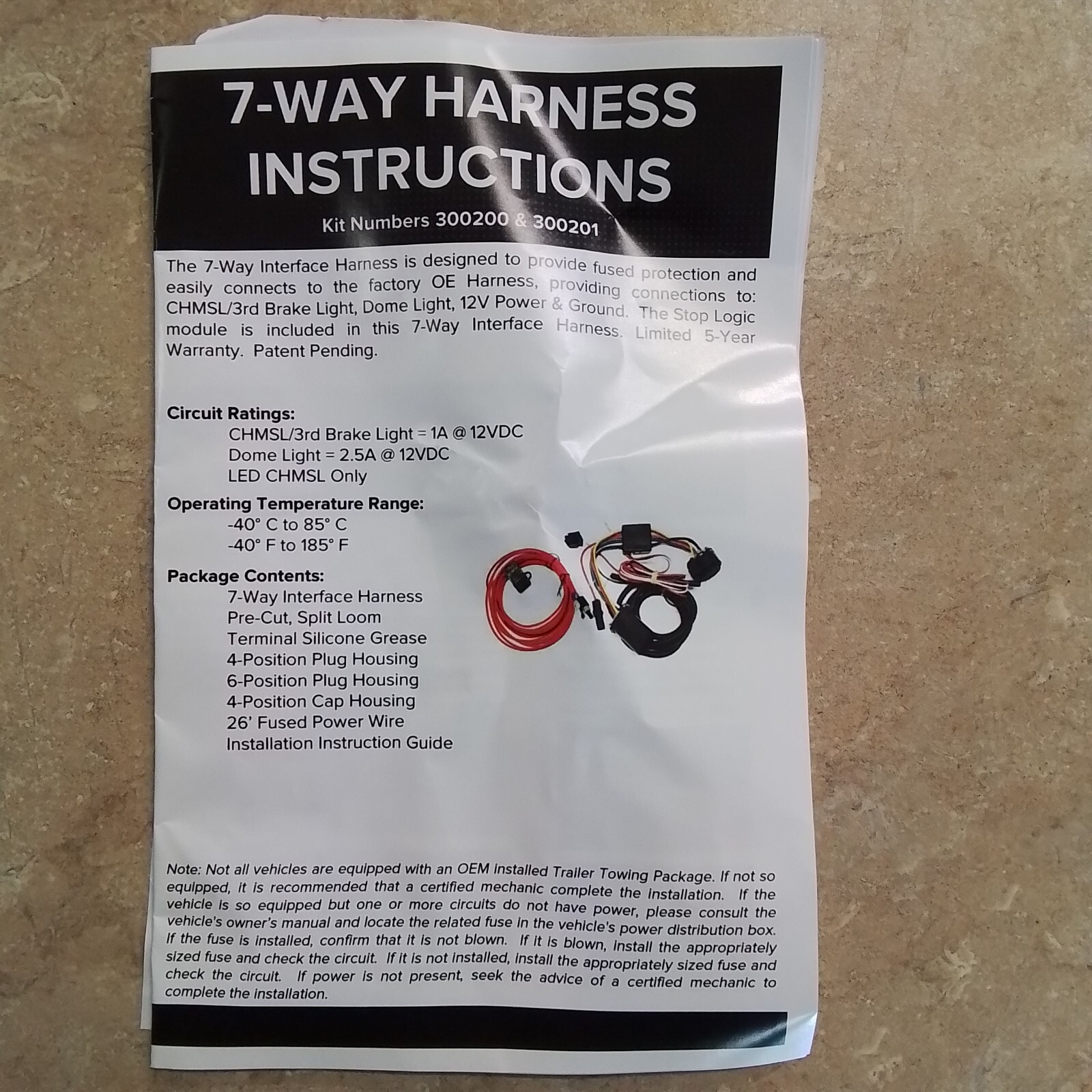 Truck Cap T-connector style Wire Harness Leer 300200