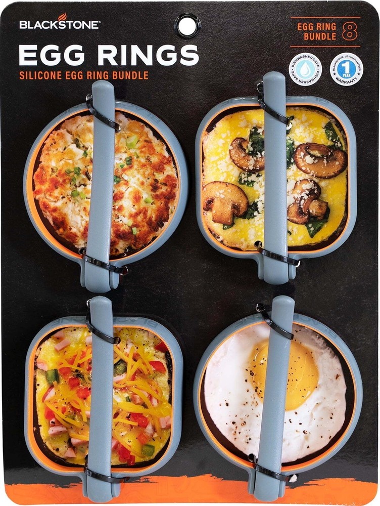 4" Egg & Pancake Ring Bundle Silicone Mold Cooking Tool Dishwasher Safe Gadget