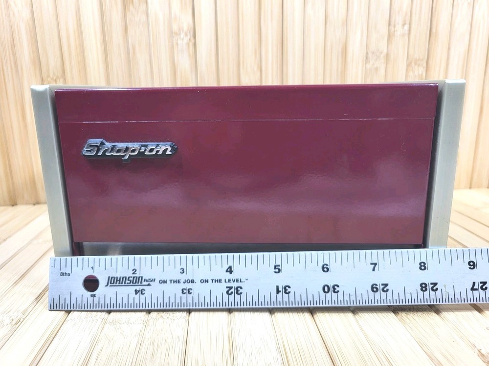 Snap-on Tools Mini Micro Miniature Metal Toolbox Maroon Great Condition