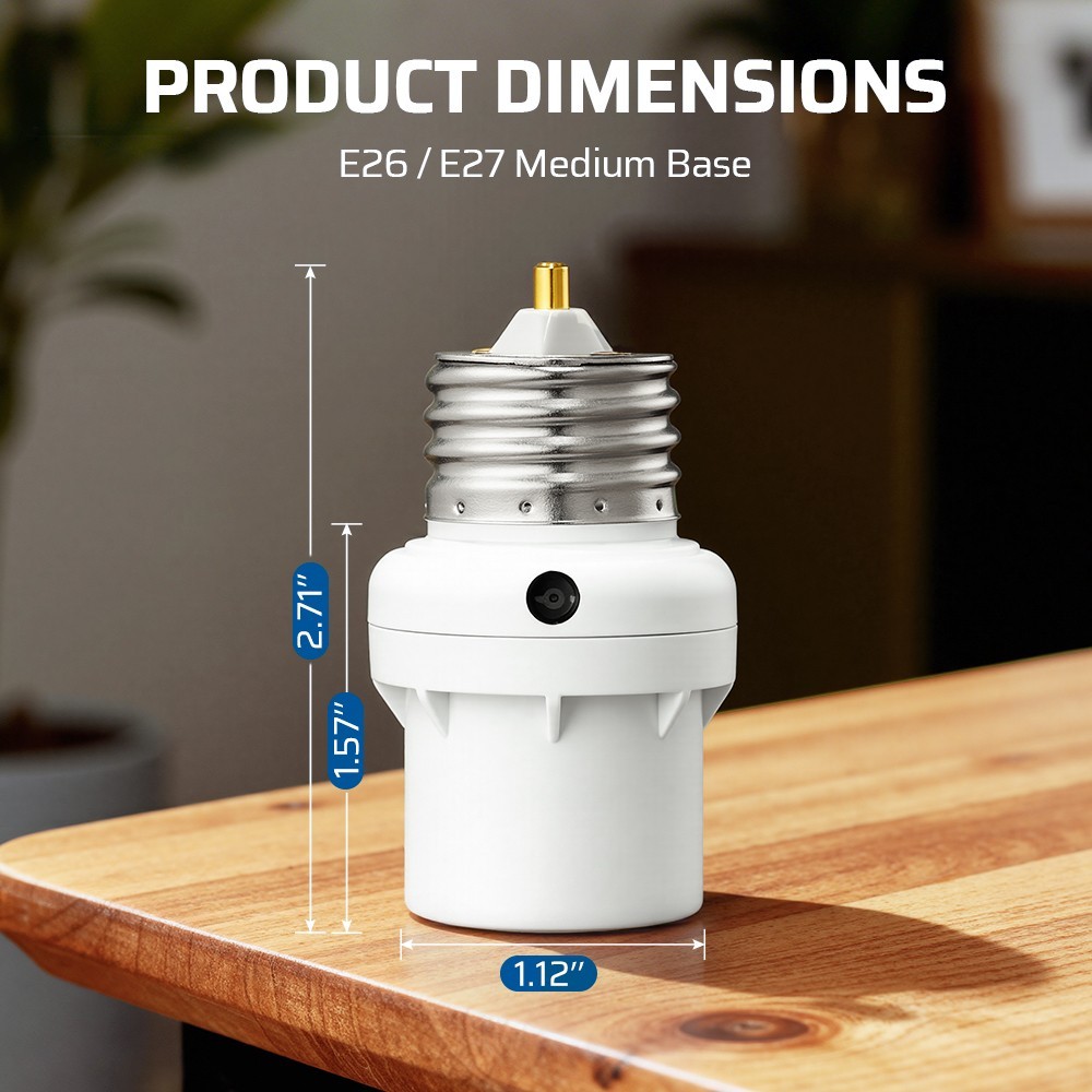 DEWENWILS Dusk to Dawn Light Sensor Socket E26, Auto On/Off Photocell, 100W