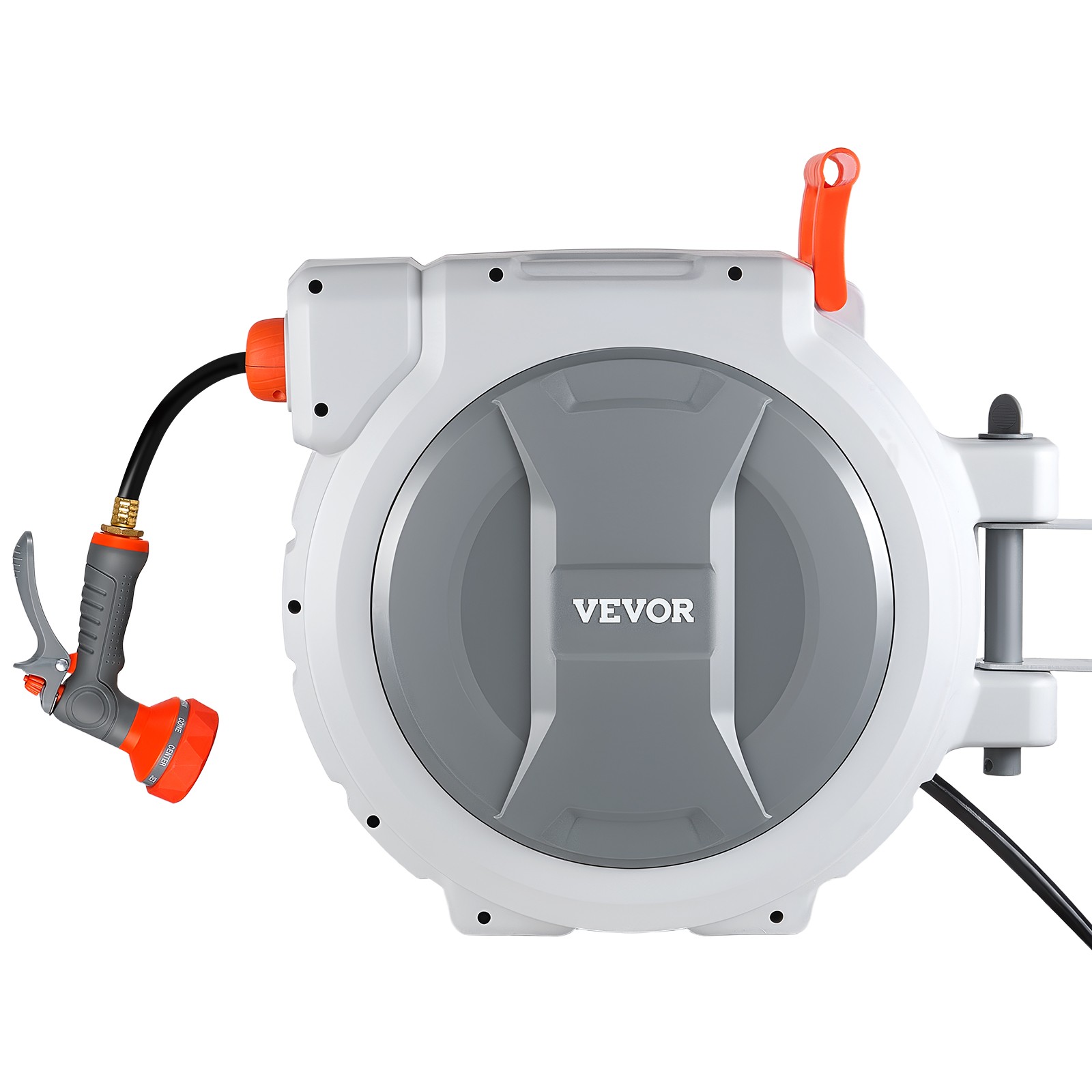 VEVOR Retractable Garden Hose Reel 1/2 in x 130 ft Wall Mount 9-Function Nozzle