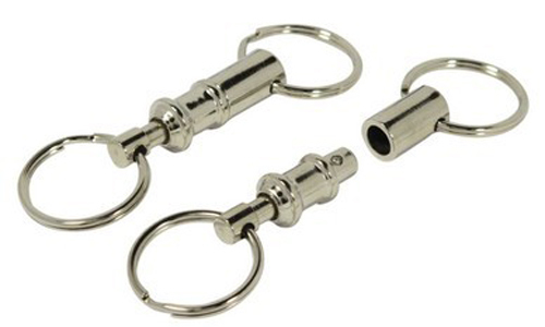 2pc Detachable Pull Apart Key Rings Quick Release Split Key Chains Brass Body