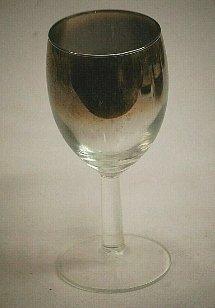 Silver Flash Wine Cordial Glass Barware Unknown Maker Vintage MCM