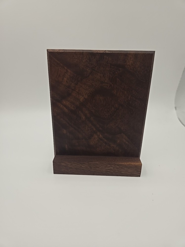 Display stand for sports cards Handmade from black walnut.