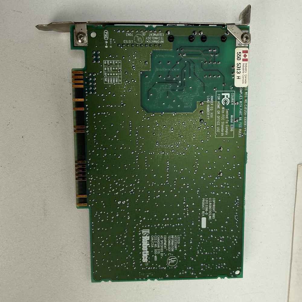 US Robotics Courier Vintage Modem Card 1995 With Driver And Install Software