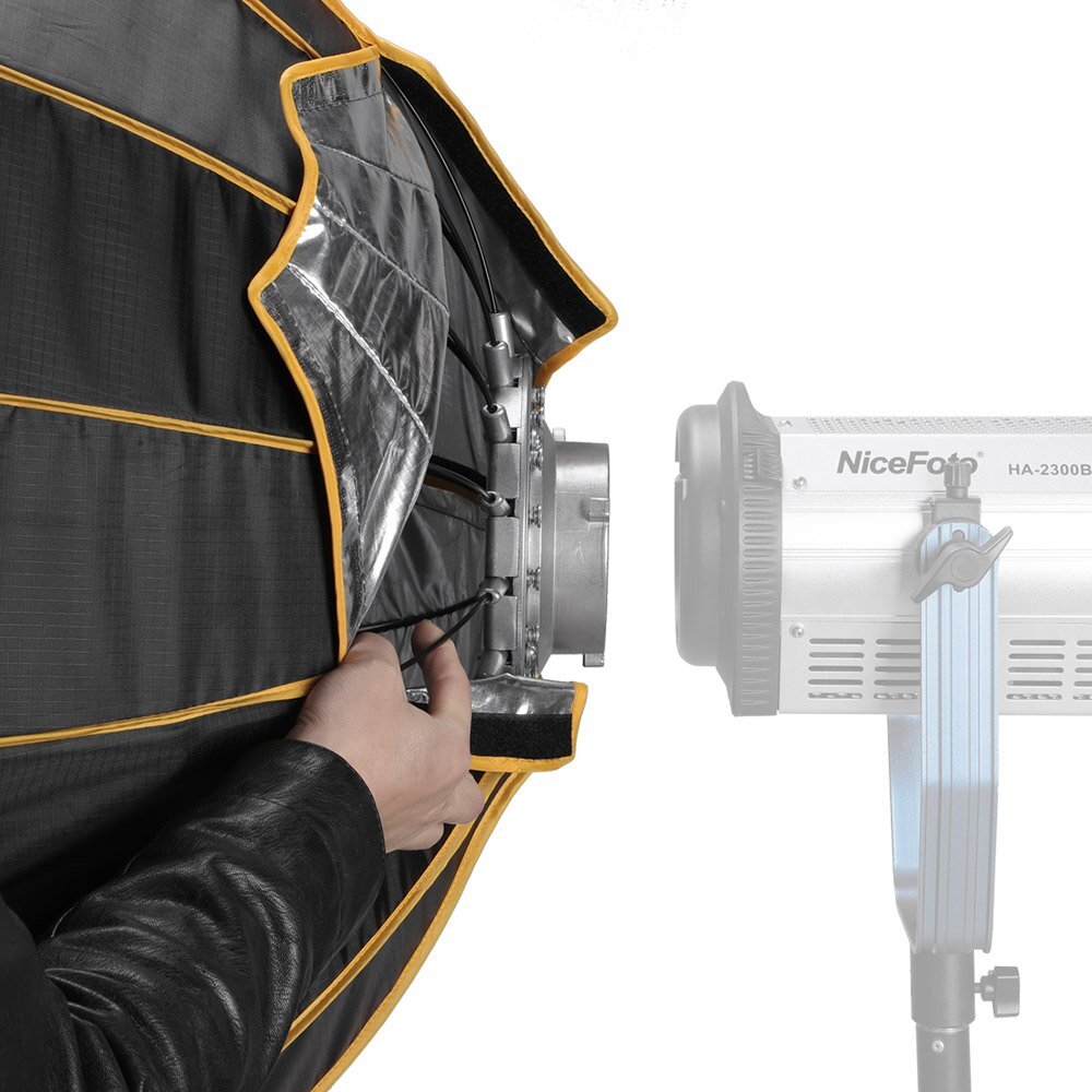 US NiceFoto 90cm Deep Parabolic Folding Softbox Quick Set-up Bowens Softbox+Grid