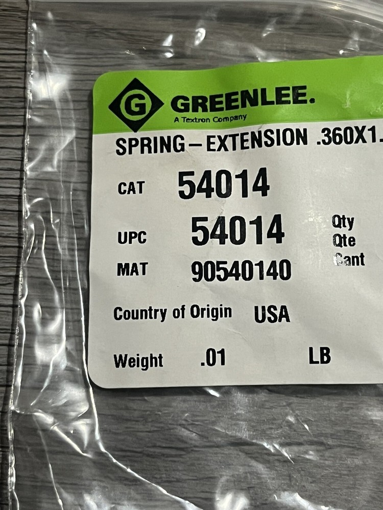 Greenlee® 54014 Extension Spring For Use With 1818 Mechanical Bender