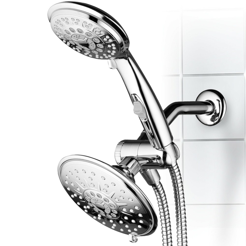 Hydroluxe 6'' Multi Setting Chrome Rainfall Shower Head & Handheld Combo