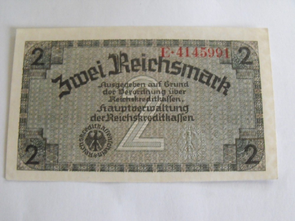 (5) German 2 Reichsmarks currency