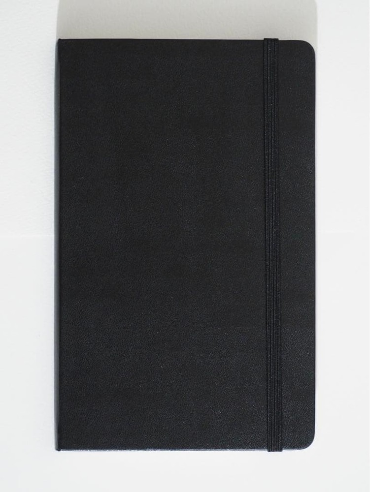 Opened and MOLESKINE plain notebook 1 book