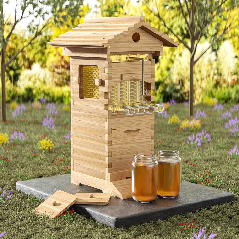 Bee Hives Boxes Starter kit with 4 Flow Bee Hive Frames
