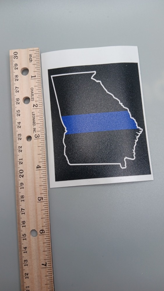 Georgia State Shaped The Thin Blue Line Sticker