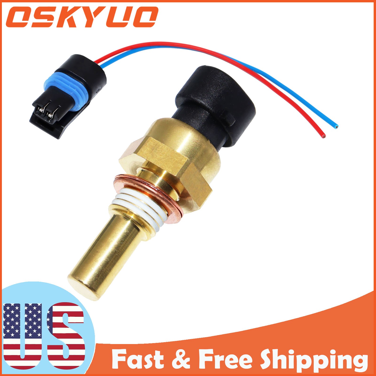 Coolant Temperature Sensor W/ Connector For GM TPI TBI LT1 LS1 LS2 4.8 5.3 6.0