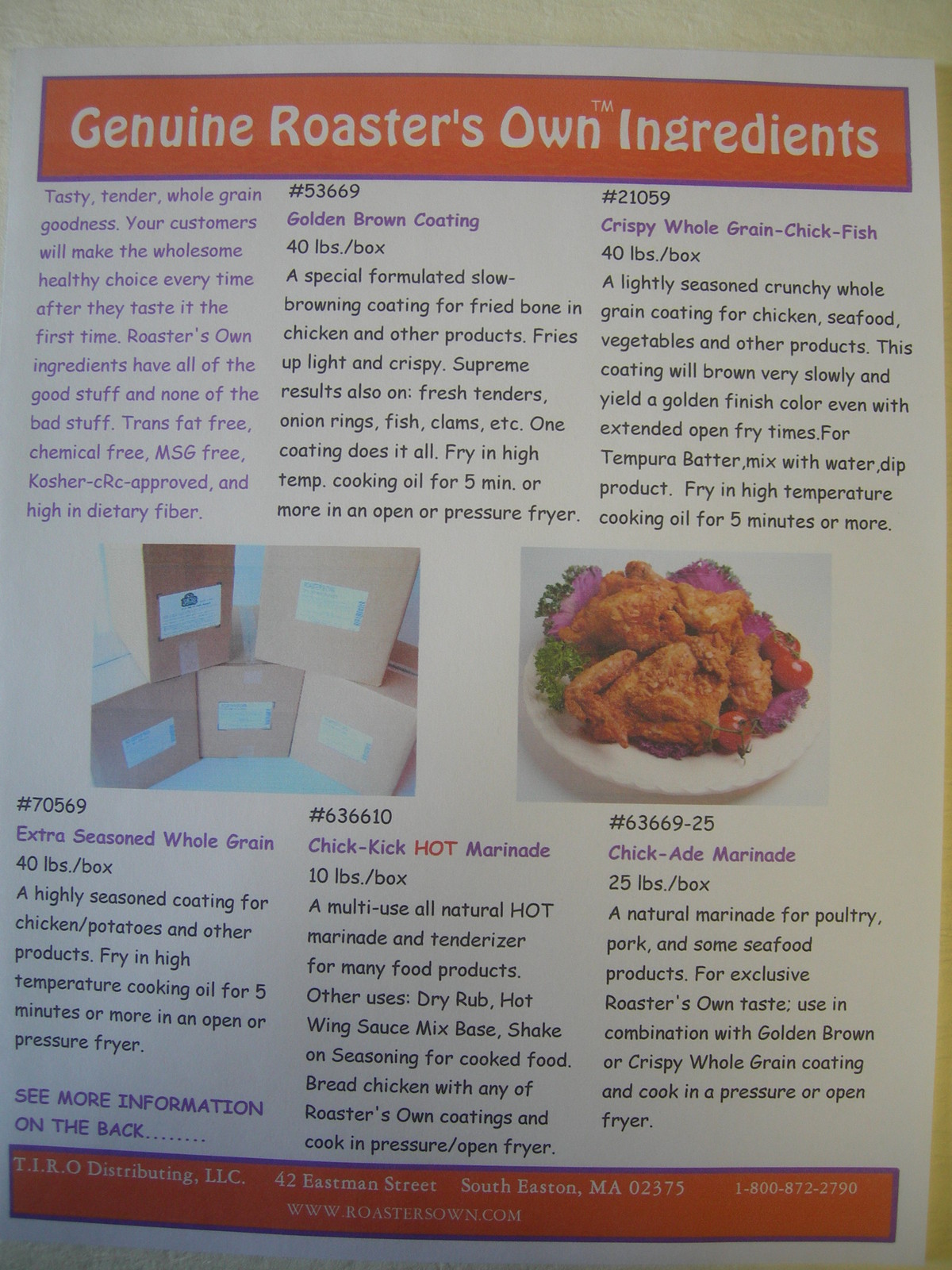 25 lb.bx.CHICK-ADE BRINE MARINADE FOR CHICKEN USE W/ BROASTER* FRYER OR VACUUM