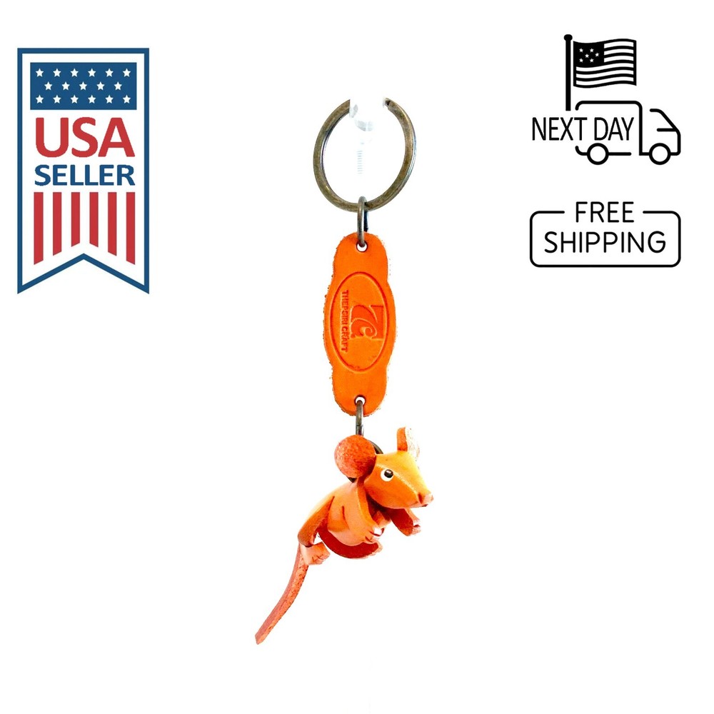Mouse Handmade Leather Keyring
