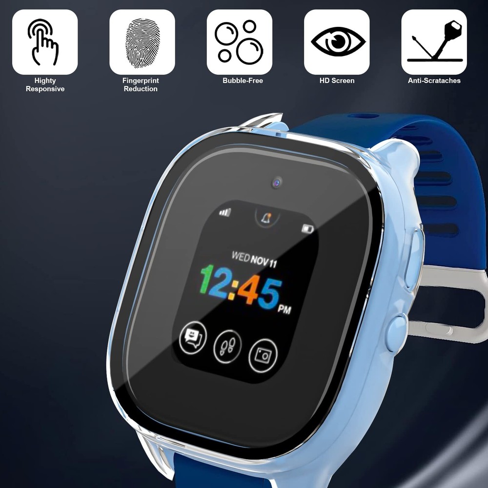 [3-Pack Case Compatible for Gizmo Watch 3 Screen Protector for Kids, Tempered...