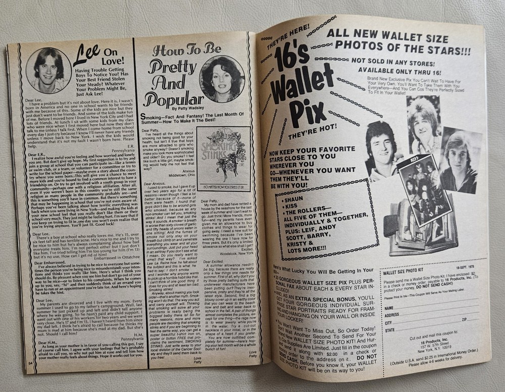 16 Magazine September 1978 KISS, ROLLERS, ACE FREHLEY