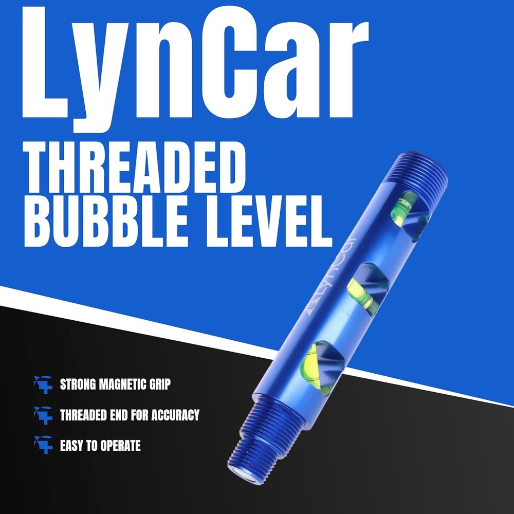 Lyncar Spot Rite Magnetic Bubble Level with Threaded Ends (1/2", 3/4", Blue