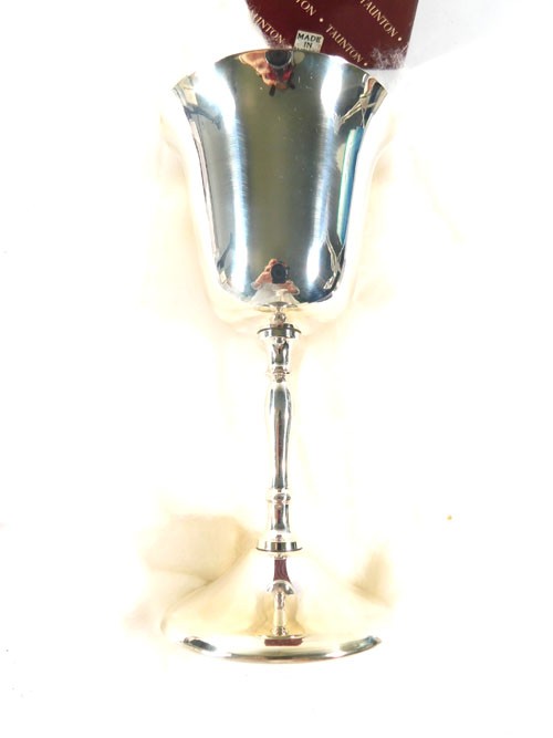 Lot of (4) Taunton Silversmiths 6" Wine Goblets