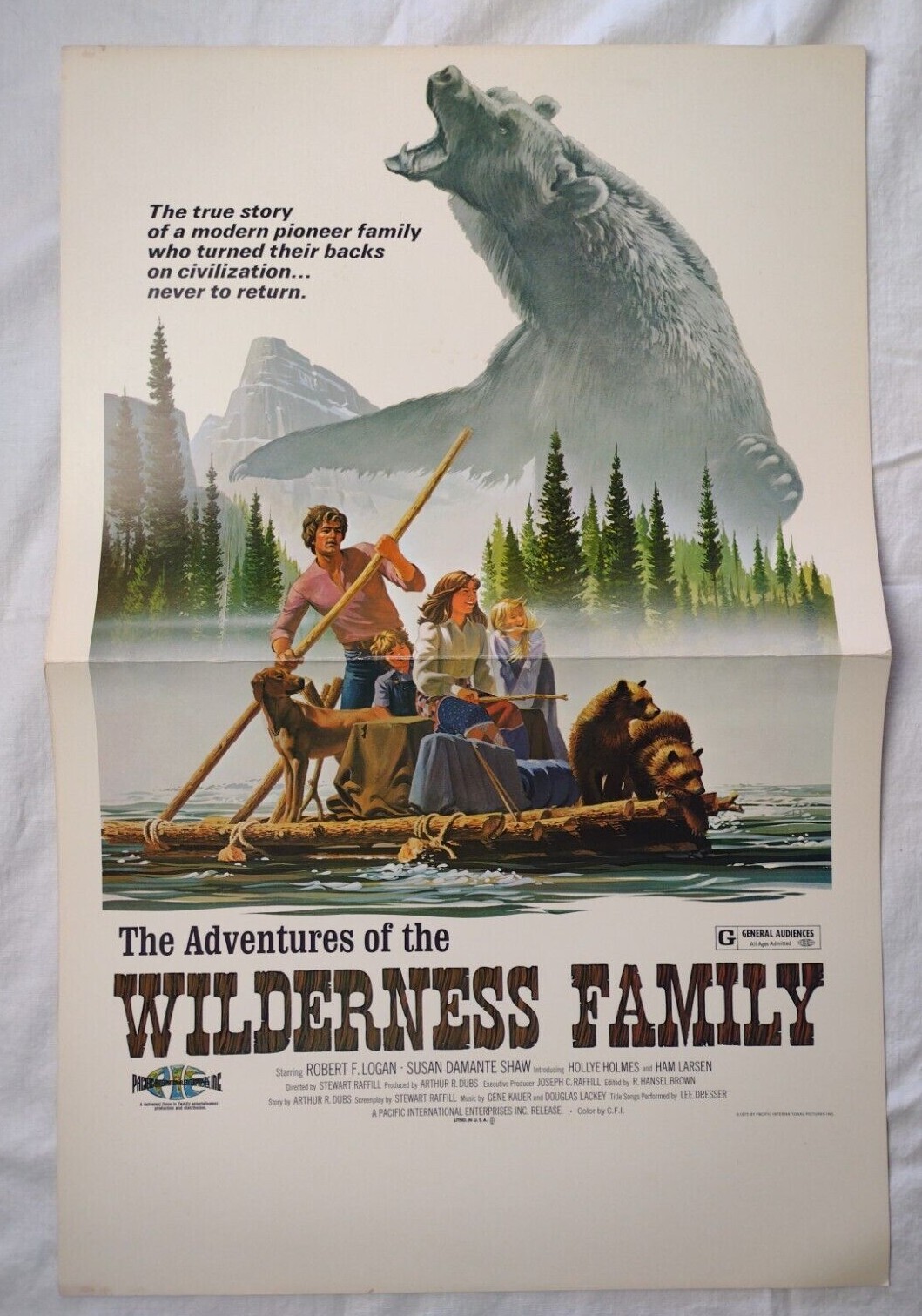 New Old Stock '75 Adventures Of The Wilderness Family 14x22 Theater Movie Poster