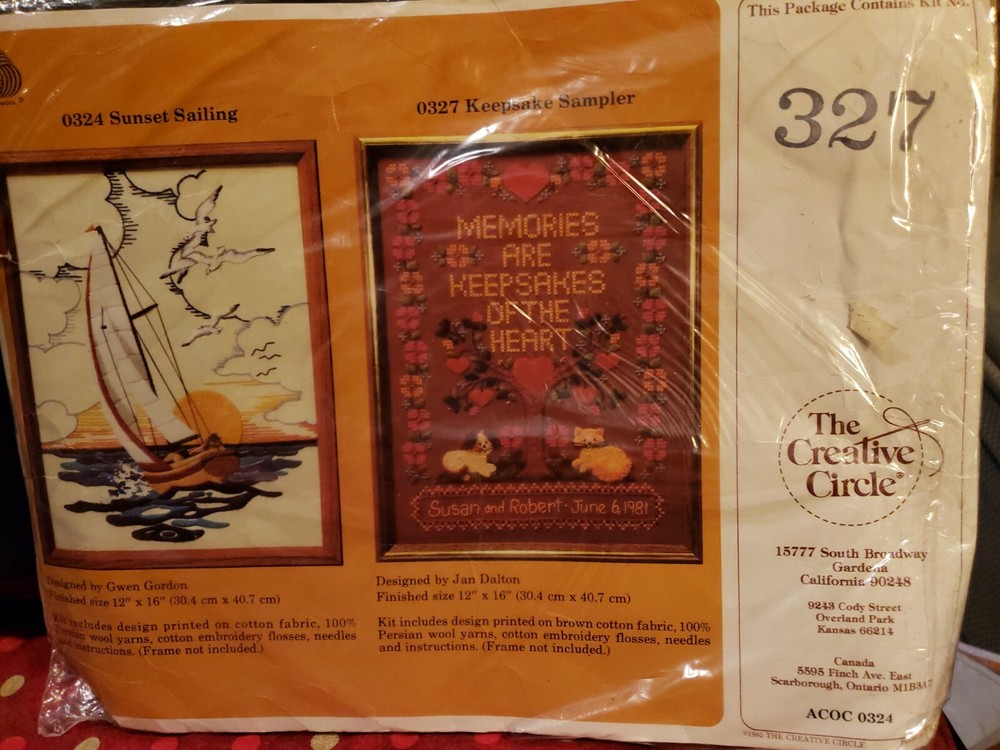 Vintage RETRO The Creative Circle 327 KEEPSAKE SAMPLER "Memories" Kit ❤
