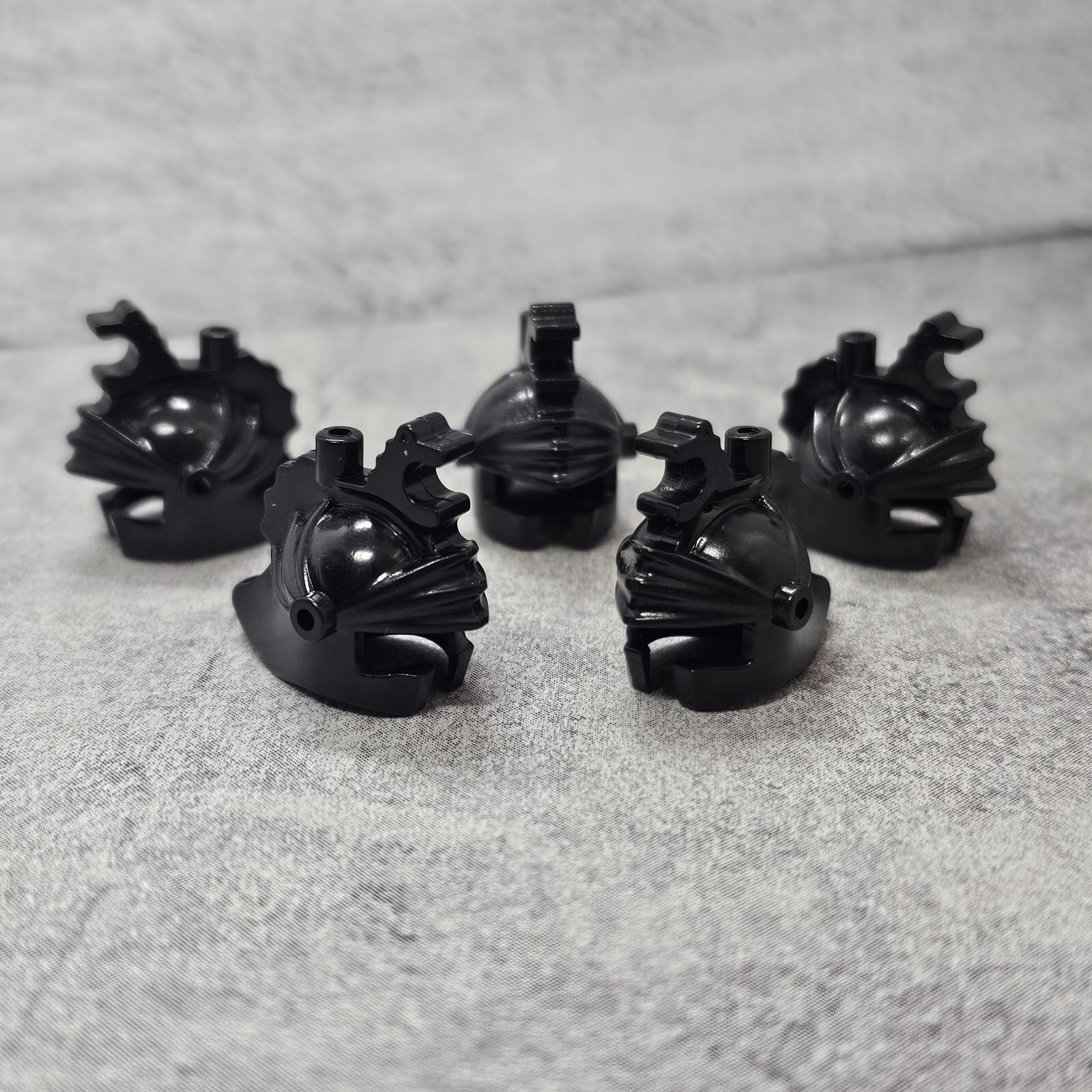 5pack Custom Classic Knight Helmet Black Block Accessory for Minifigures gt2tk46