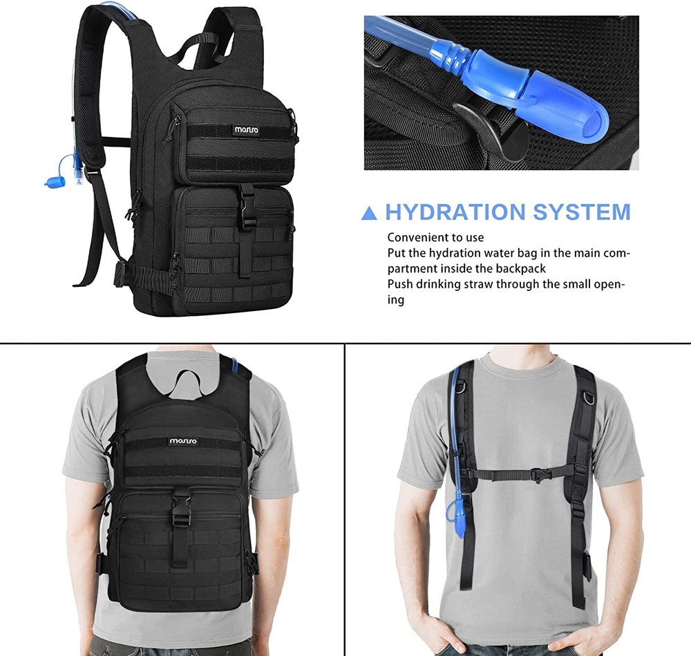 Tactical Hydration Pack Backpack Military Daypack Bag with 3L Water Bladder