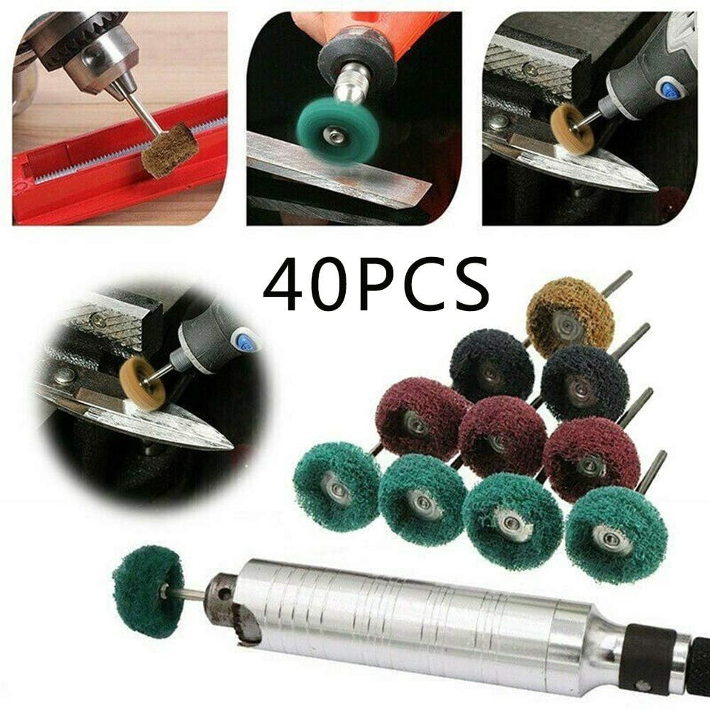 1" Diameter 40 Pack Aluminum Oxide Buffing Wheels for Rotary Tool Precision Work