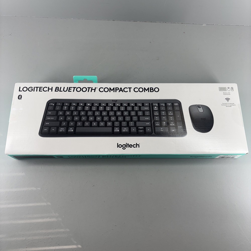 Logitech Bluetooth Keyboard Mouse Combo Black: Dome Switch Full Size 920-013507