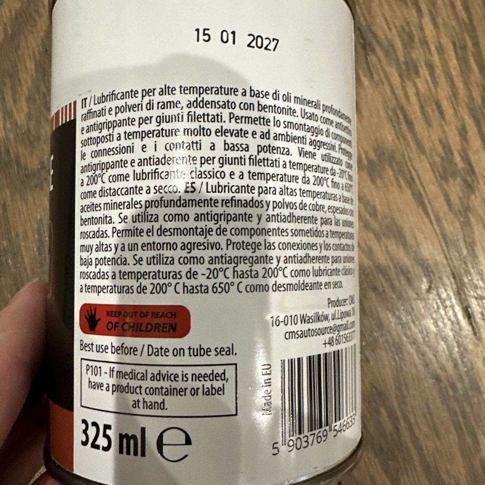 Fluent Source Copper Grease Automotive And Industry 325ml