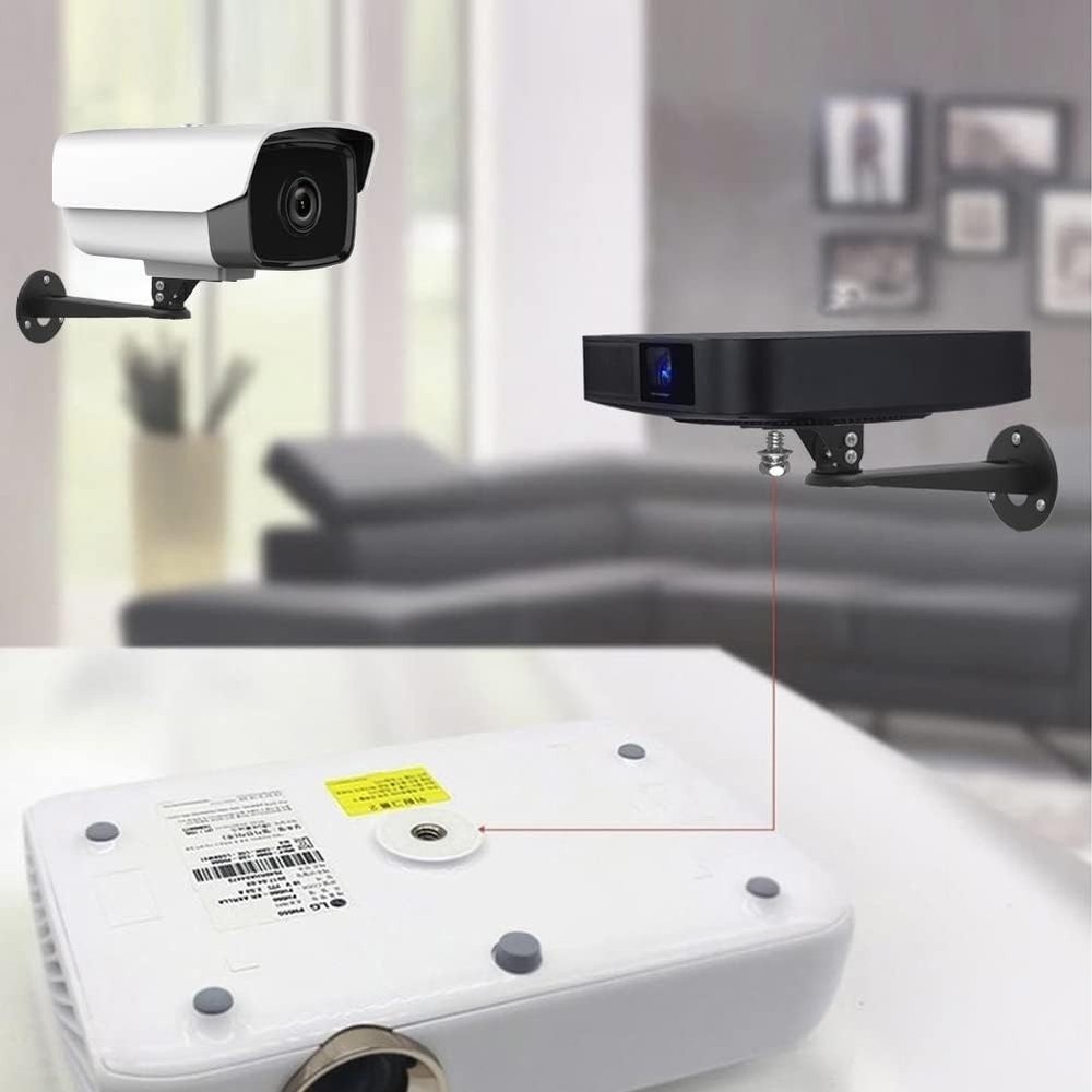 Versatile 360° Adjustable Mini Projector Mount - Space-Saving Design in Black