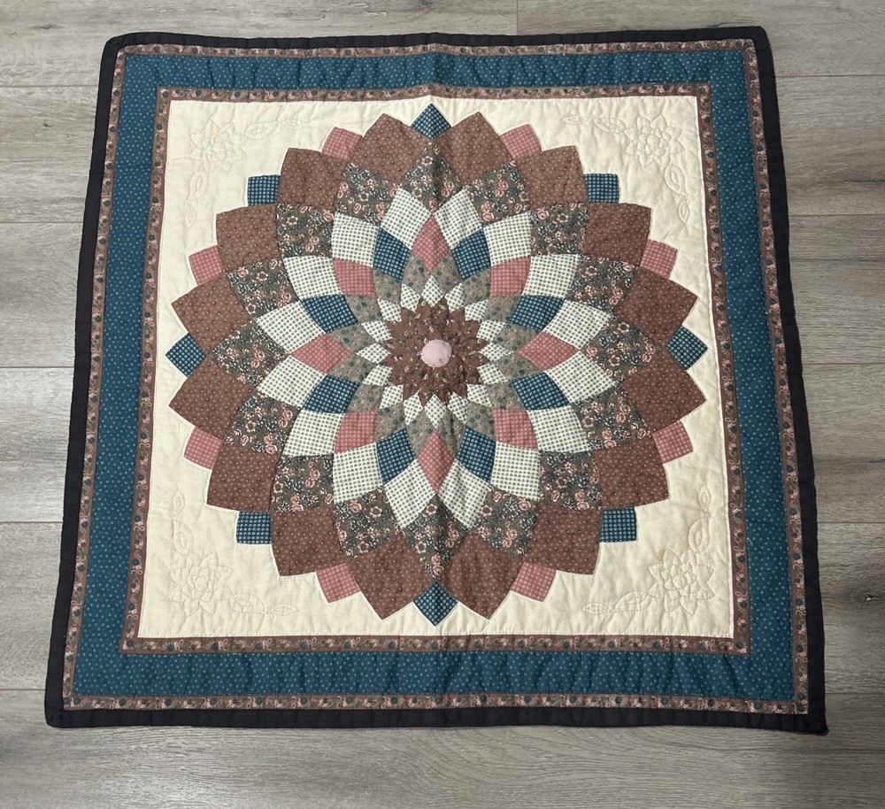 Quilted Panel Beautiful Handmade  Square 35” X 35”