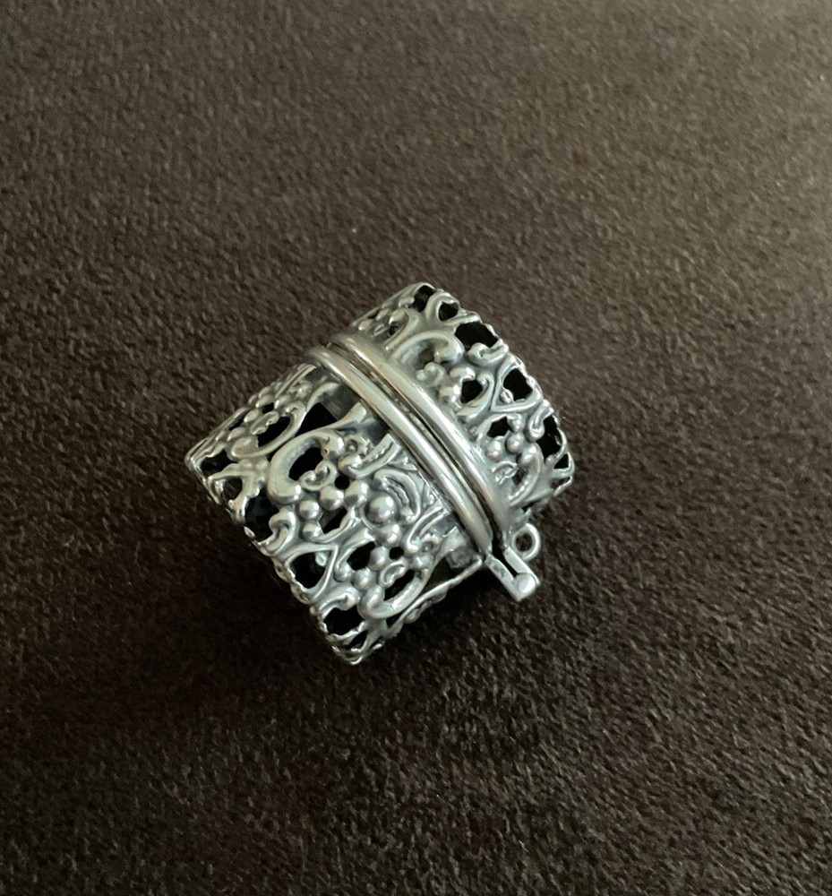 Antique Webster Sterling Silver Chatelaine Thimble Case Holder with Hanging Loop