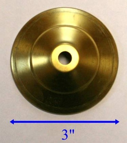 3" Round Solid Brass Lamp Vase Cap - NON-VENTED