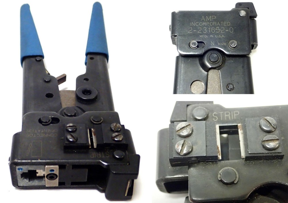 AMP 1-231666-1 MODULAR TOOL KIT w/ HAND TOOL 4, 6 & 8 POSITION ADAPTERS & CASE +