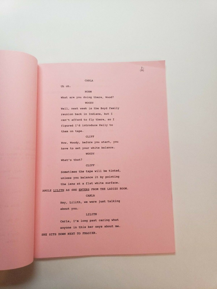 CHEERS / Dan Staley & Rob Long 1991 TV Script, Ted Danson "Unplanned Parenthood"