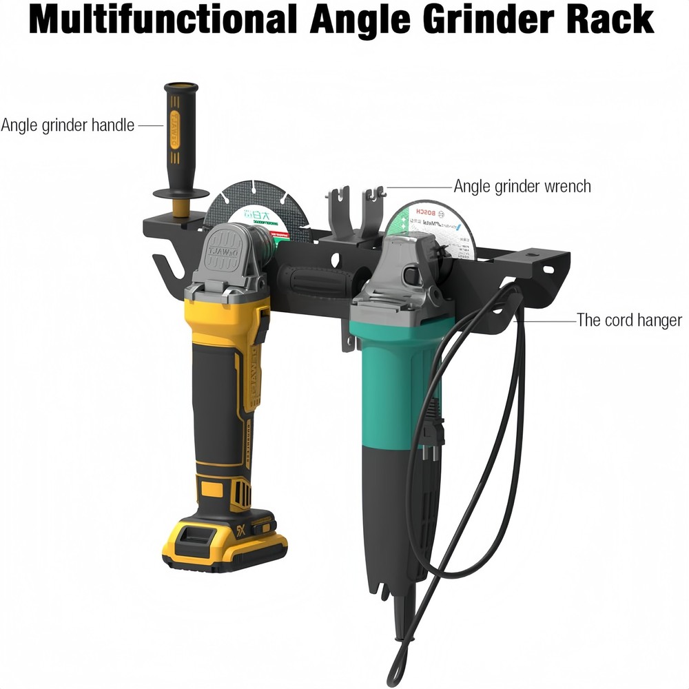 Angle Grinder Holder - 4 Bay Angle Grinder Rack/Stand Storage Rack Wall Mount