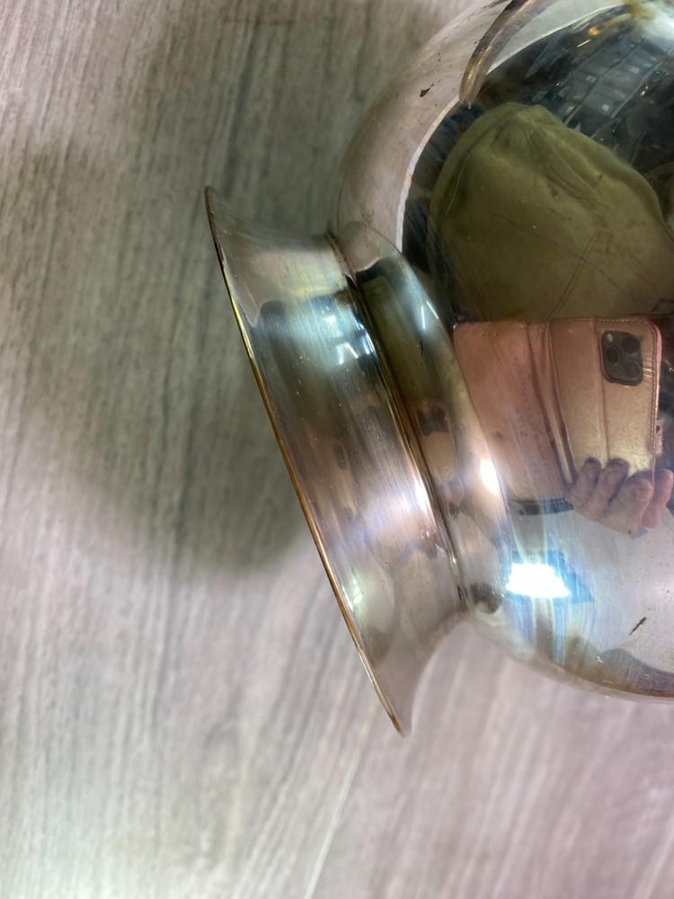 large Pitcher jug silver plate on brass
