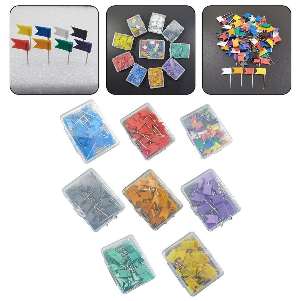 Colorful Flag Tacks Compact Design High-quality Materials Multi-purpose Strong