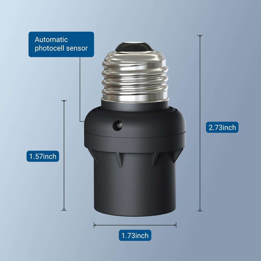 DEWENWILS 6 Pack Light Sensor Socket, Dusk to Dawn Sensor Socket, Bulb Socket