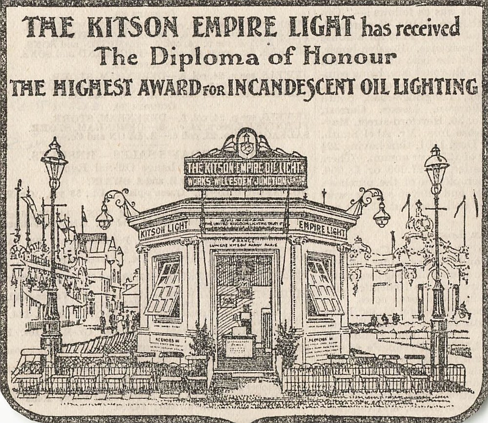 1908 Kitson Empire Light Co. Willesden Junction Original Advert