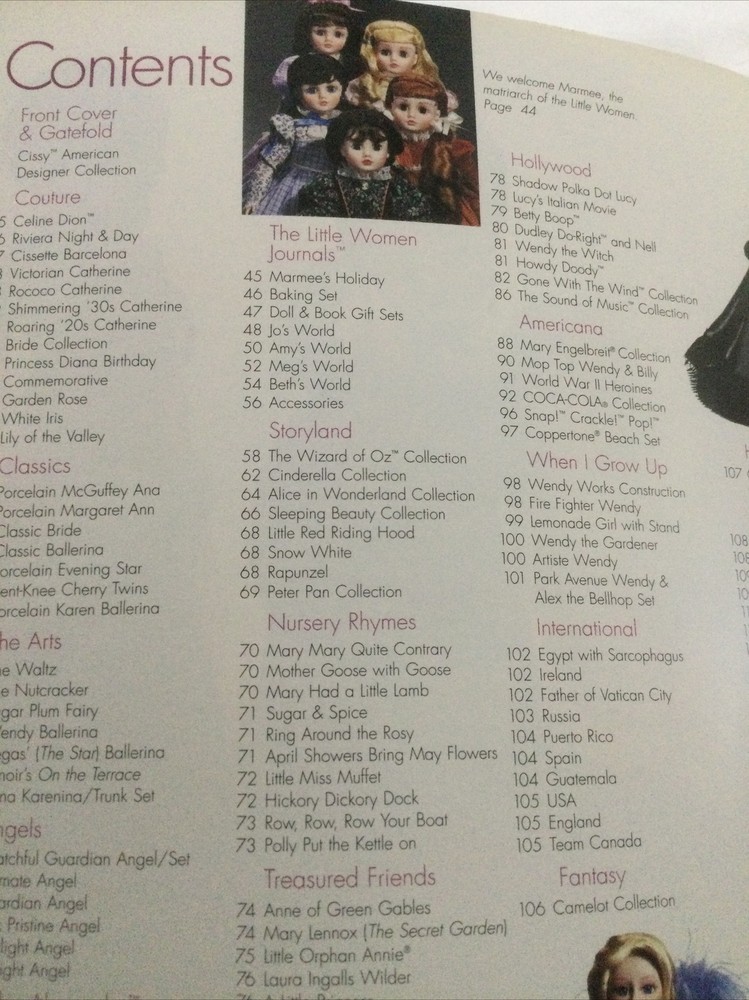 Madame Alexander 1999 Collection Reference Collecting Book