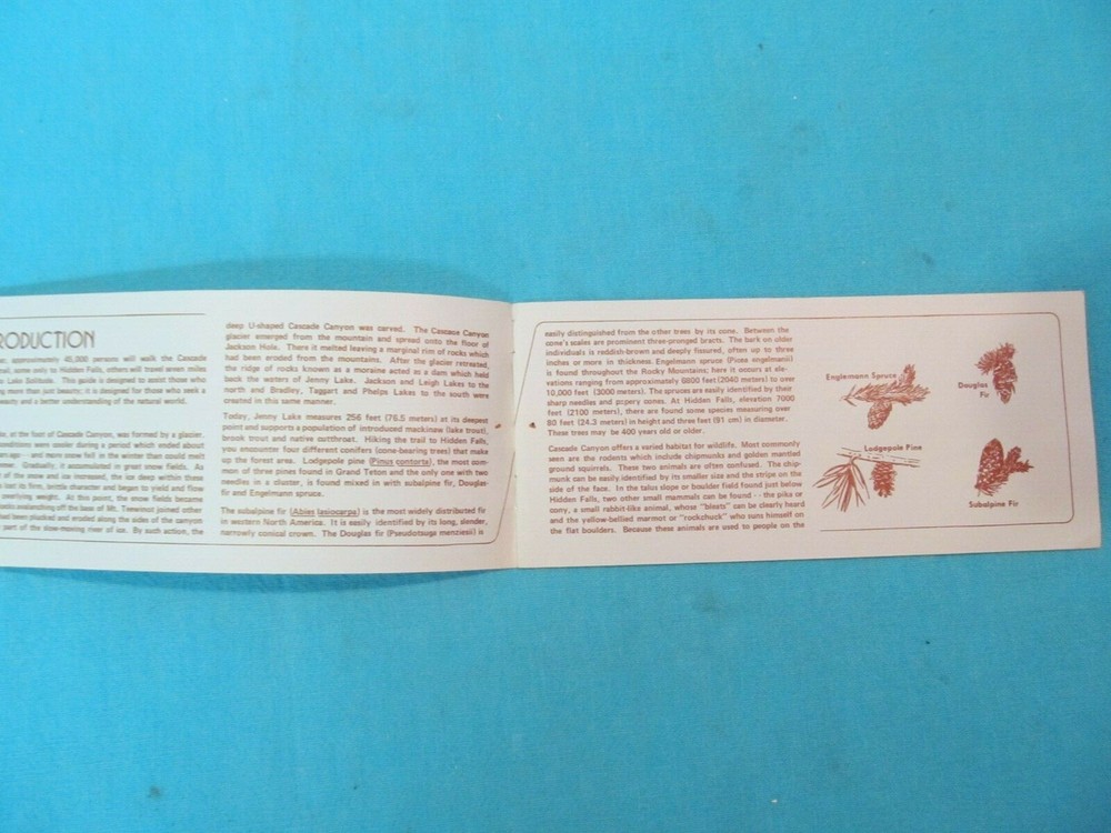 1970's CASCADE CANYON GUIDE BOOKLET