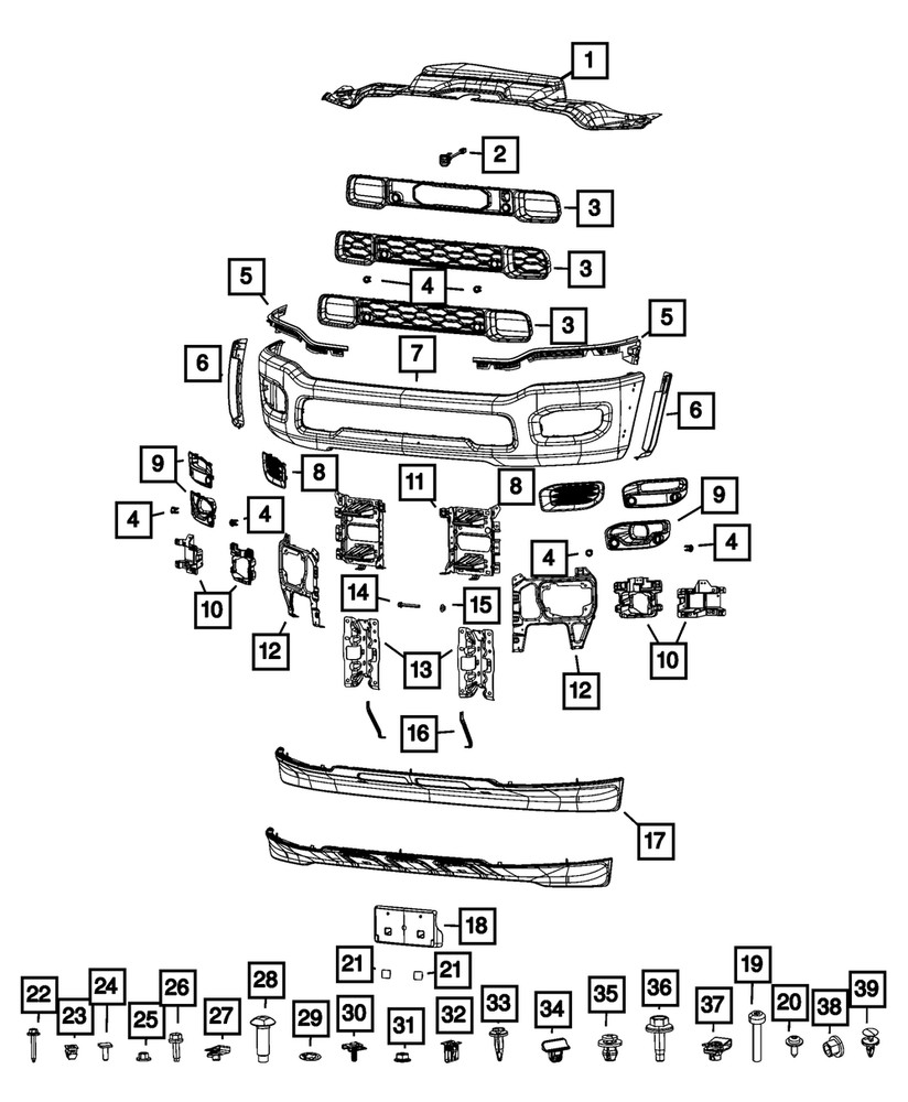 Genuine Mopar Bumper Bracket Kit 68449575AA