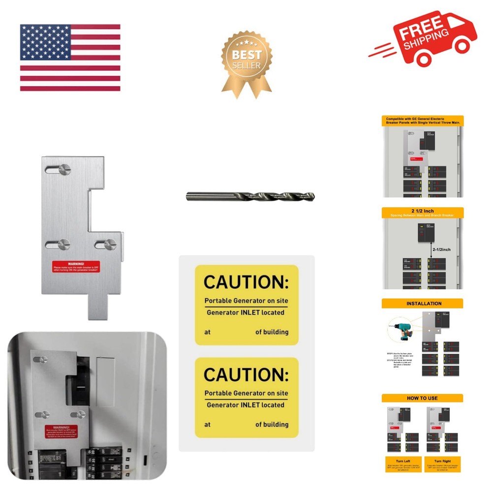 Generator Interlock Kit Compatible with GE General Electeric Breaker Panels w...
