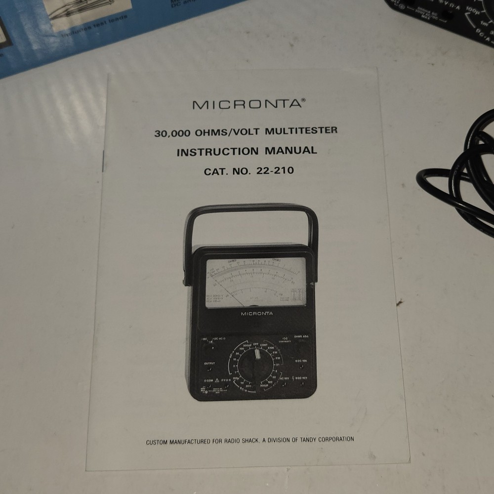 Micronta 22-210 Analog Voltage Ohm Multi-Meter Audible Continuity AC/DC - Tested