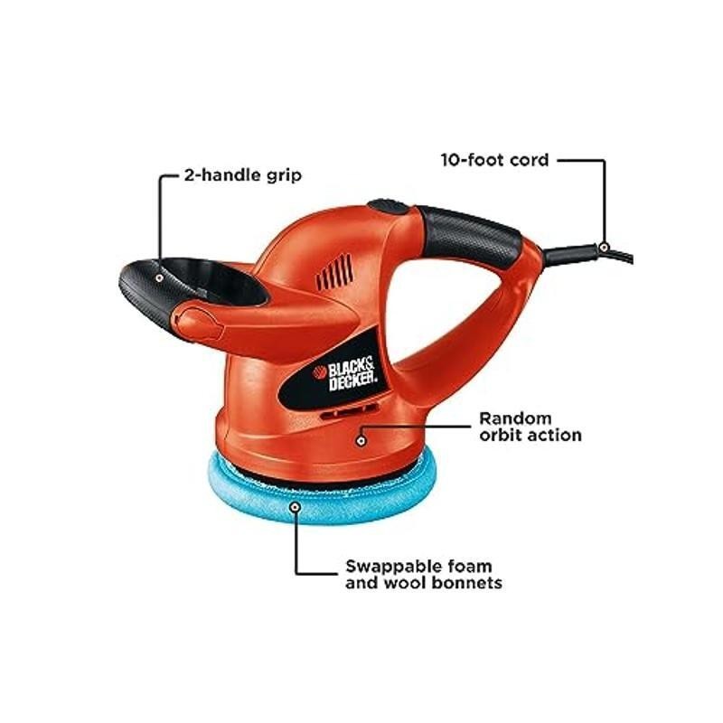 Orbital Car Buffer Polisher W/ Foam & Wool Bonnets Variable Speed Design New