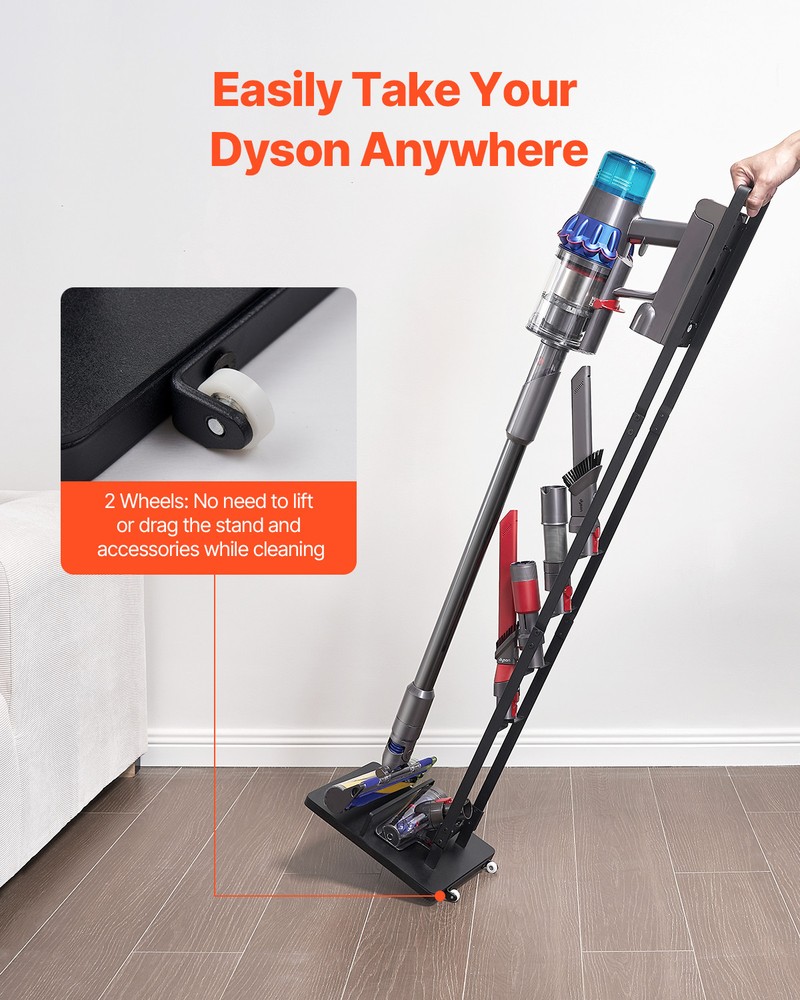 VEVOR Vacuum Stand for Dyson Multi-Models Stable Storage Bracket Holder Wheels