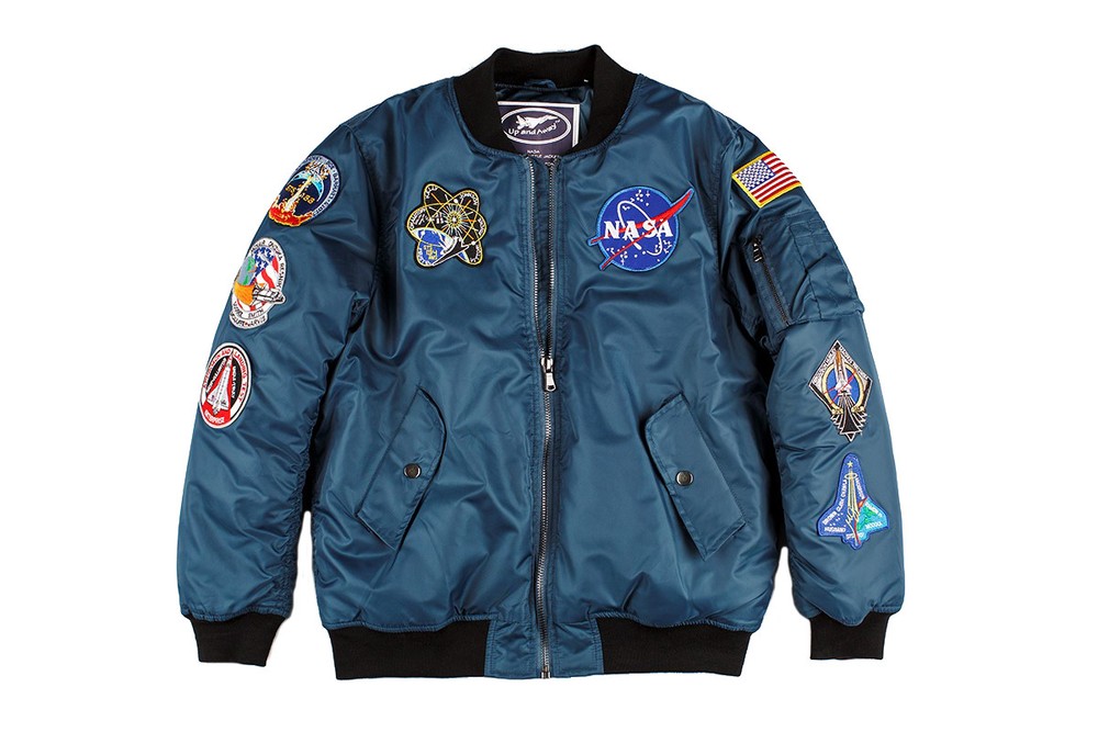 Up and Away NASA Space Shuttle Flight Bomber Jacket
